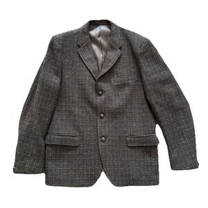 Harris Tweed Men's 42L Wool Blazer Sport Coat Brown John Collier